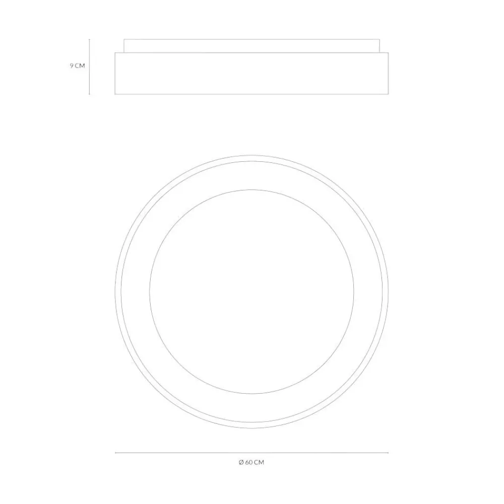 Plafoniere Moderne-Vivida International Plafoniera inner-r 60 rotonda bianca led 50w 3000k 4000k dimmerabile vivida
