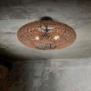 Plafoniere Moderne-Selezionato da Mazzolaluce Plafoniera in vimini contemporanea metallo nero per soggiorno