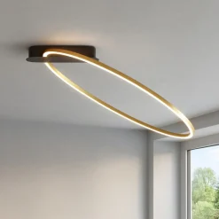 Plafoniere Moderne-Selezionato da Mazzolaluce Plafoniera kiki nero oro led 3000k dimmerabile moderna orientabile