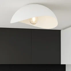 Plafoniere Moderne-Selezionato da Mazzolaluce Plafoniera kiki semi sfera 40cm bianca cupola moderna