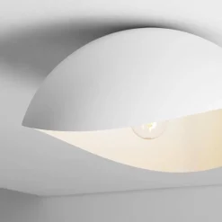 Plafoniere Moderne-Selezionato da Mazzolaluce Plafoniera kiki semi sfera 40cm bianca cupola moderna