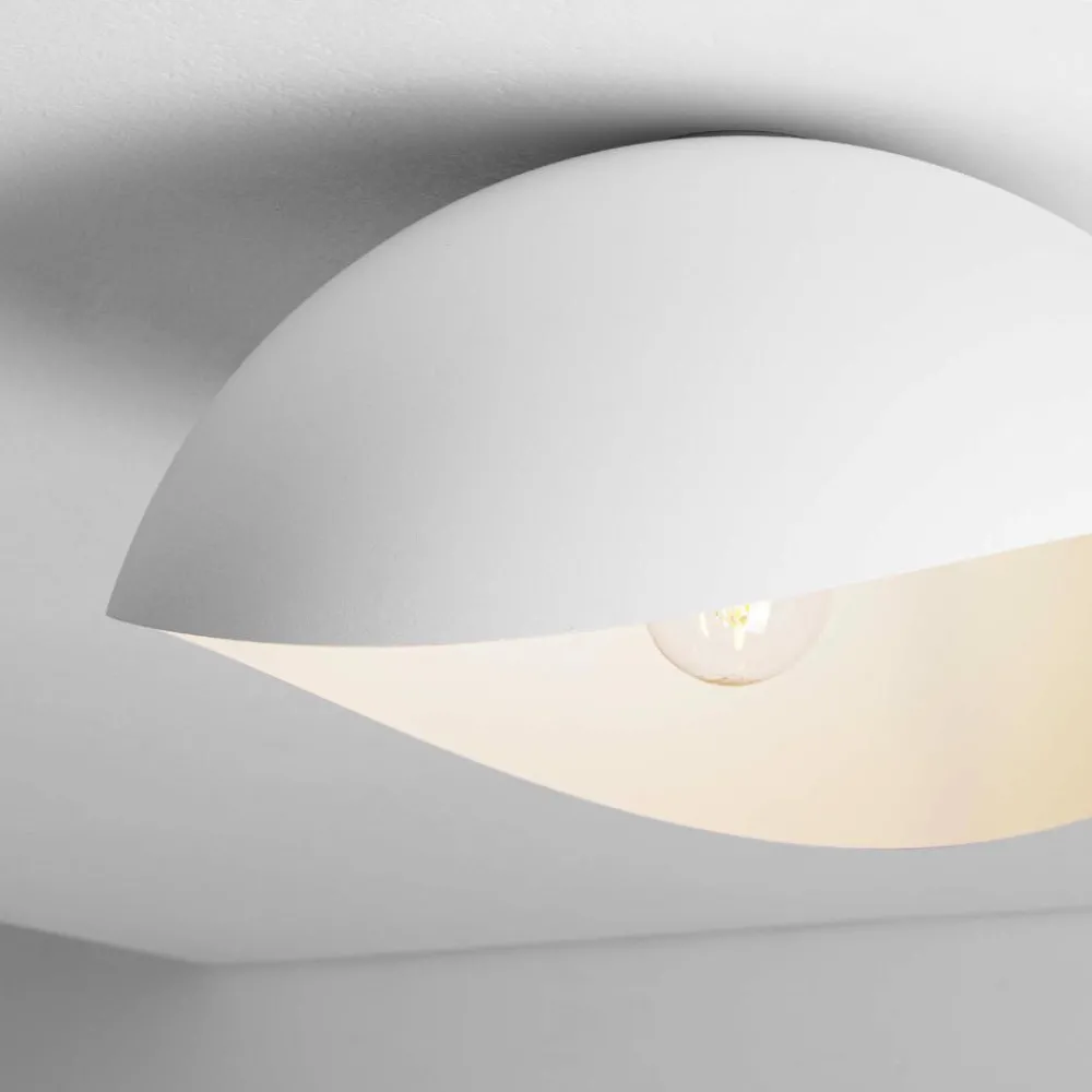 Plafoniere Moderne-Selezionato da Mazzolaluce Plafoniera kiki semi sfera 40cm bianca cupola moderna