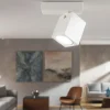 Plafoniere Moderne-Perenz Illuminazione Plafoniera lampada da soffitto bianca orientabile squadrata oddy perenz