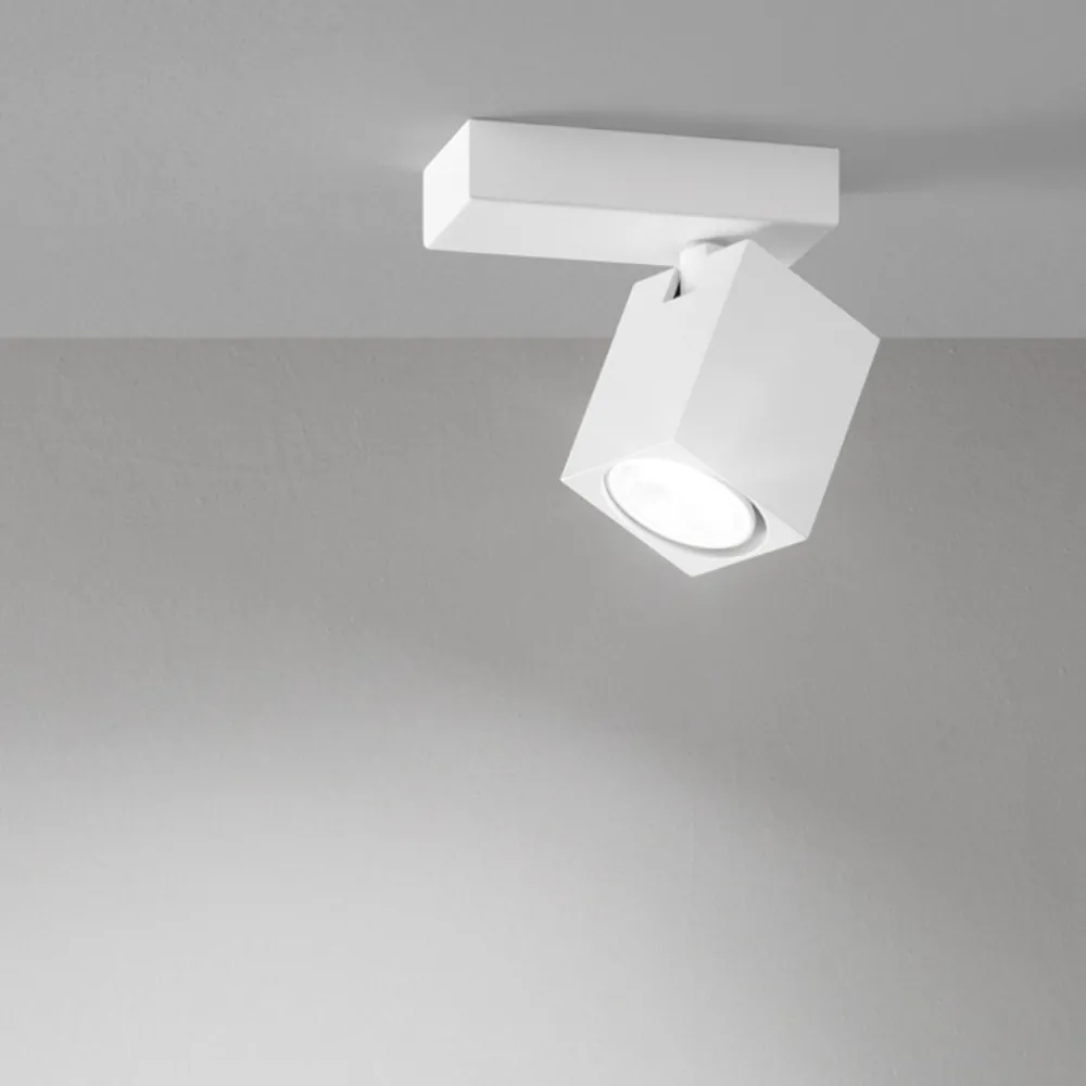 Plafoniere Moderne-Perenz Illuminazione Plafoniera lampada da soffitto bianca orientabile squadrata oddy perenz