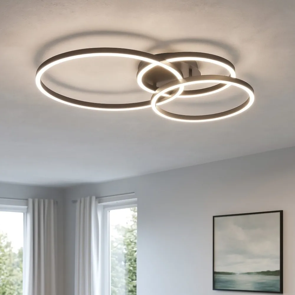 Plafoniere Moderne-Selezionato da Mazzolaluce Plafoniera led anelli orientabili da 2700k a 6500k rgb con telecomando