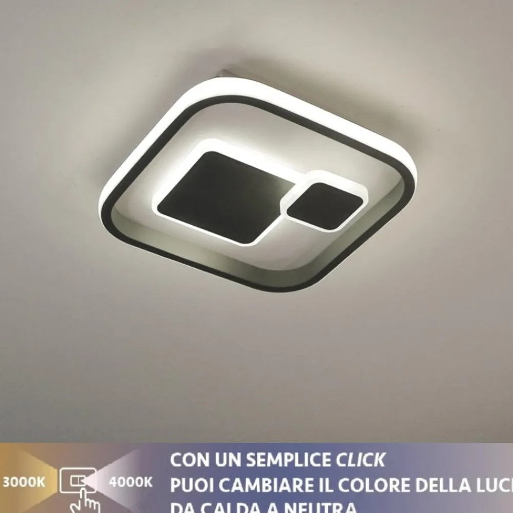 Plafoniere Moderne-Vivida International Plafoniera led antracite moderna 20w 3000k 4000k vivida roile