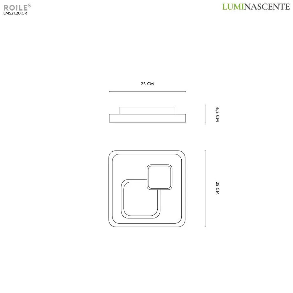 Plafoniere Moderne-Vivida International Plafoniera led antracite moderna 20w 3000k 4000k vivida roile