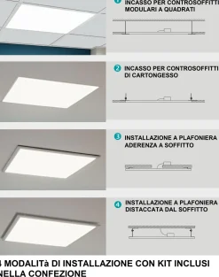 Plafoniere Moderne-Eglo Plafoniera led bianca ad incasso salobrena