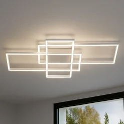 Plafoniere Moderne-Selezionato da Mazzolaluce Plafoniera led cct rettangolare geometrica bianca moderna dimmerabile
