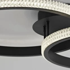 Plafoniere Moderne-Selezionato da Mazzolaluce Plafoniera led cerchi design moderna nera per camera da letto