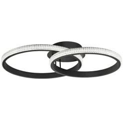 Plafoniere Moderne-Selezionato da Mazzolaluce Plafoniera led cerchi design moderna nera per camera da letto