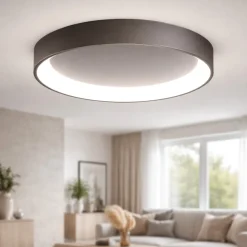 Plafoniere Moderne-Affralux Plafoniera led 80cm anello cerchio 90w 3200k caffe band diodi