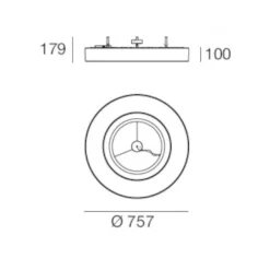 Plafoniere Moderne-Stilnovo Plafoniera led 76cm 33w 3000k luce dimmerabile saturn