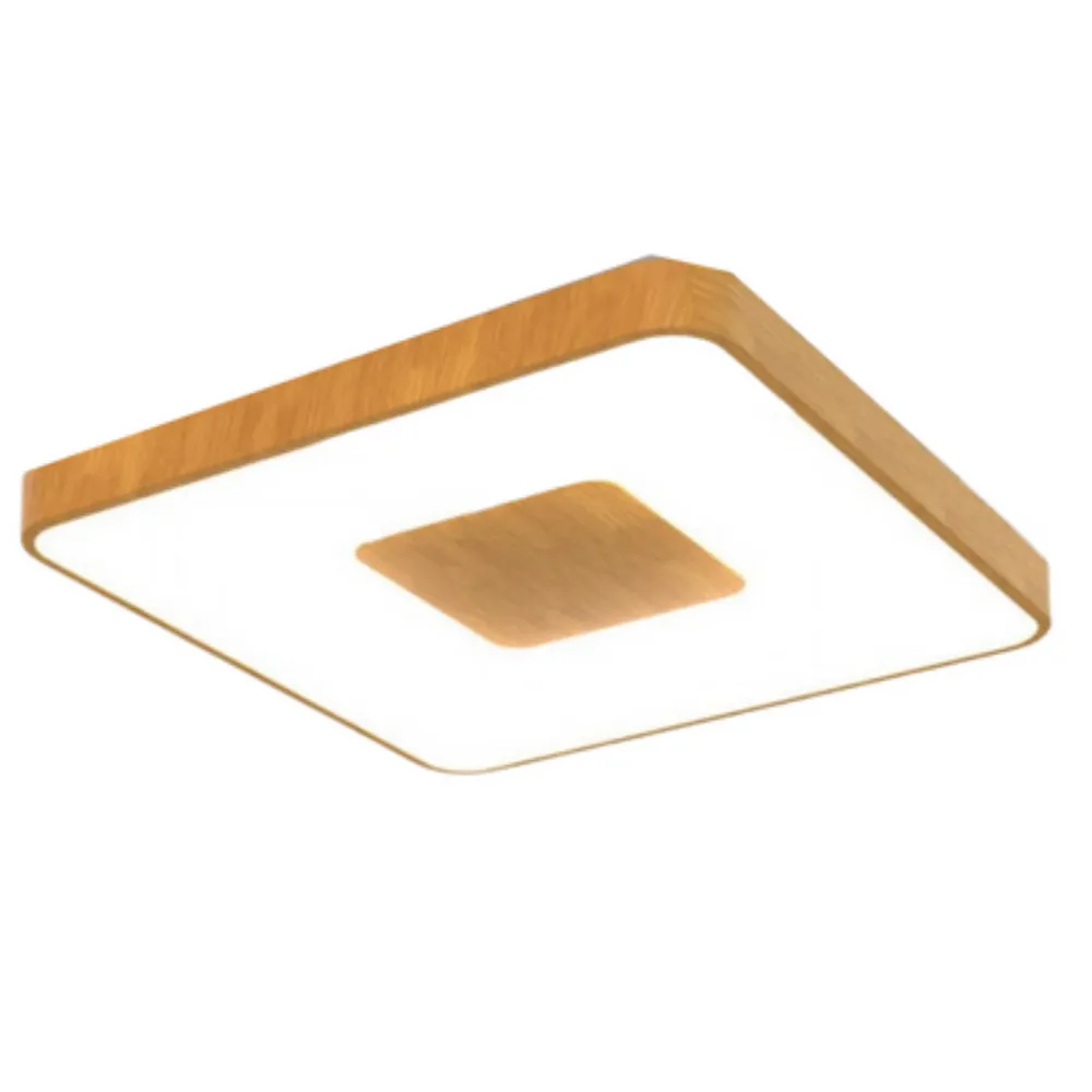 Plafoniere Moderne-Selezionato da Mazzolaluce Plafoniera led da 2700k a 5000k quadrata effetto legno con telecomando wi-fii