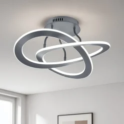 Plafoniere Moderne-Selezionato da Mazzolaluce Plafoniera led design antracite 40w 3000k dimmerabile per soggiorno