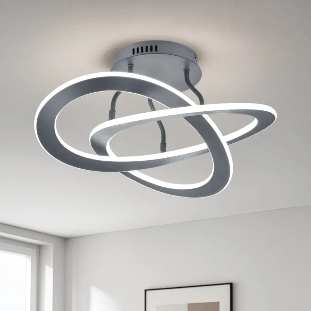 Plafoniere Moderne-Selezionato da Mazzolaluce Plafoniera led design antracite 40w 3000k dimmerabile per soggiorno