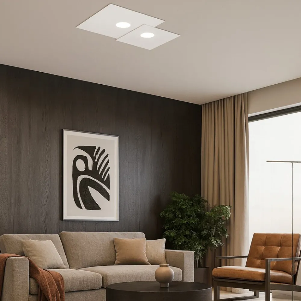 Plafoniere Moderne-Top Light Plafoniera led design bianca moderna plate