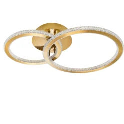 Plafoniere Moderne-Selezionato da Mazzolaluce Plafoniera led design cerchi oro per camera da letto stile contemporaneo