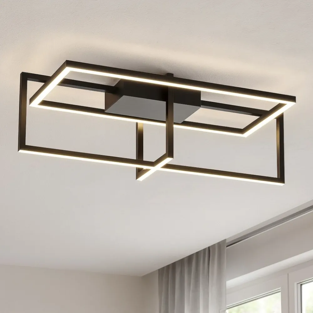 Plafoniere Moderne-Selezionato da Mazzolaluce Plafoniera led design moderna per camera da letto nera