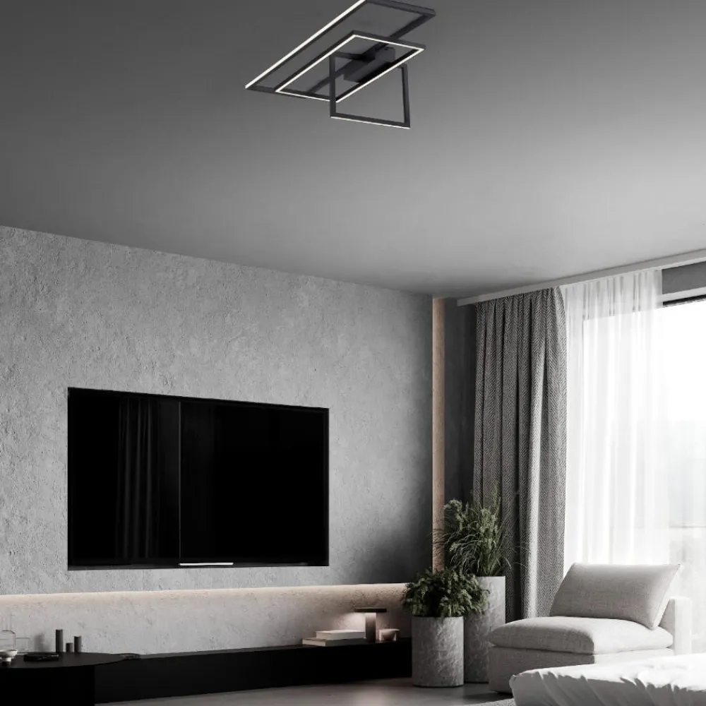 Plafoniere Moderne-Selezionato da Mazzolaluce Plafoniera led design moderna per camera da letto nera