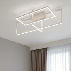 Plafoniere Moderne-Selezionato da Mazzolaluce Plafoniera led design moderna bianca per camera da letto