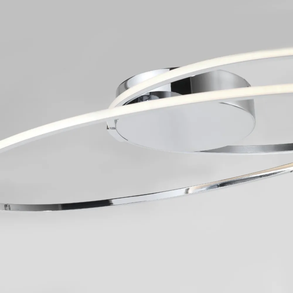 Plafoniere Moderne-Selezionato da Mazzolaluce Plafoniera led design moderna ovale cromo per camera da letto