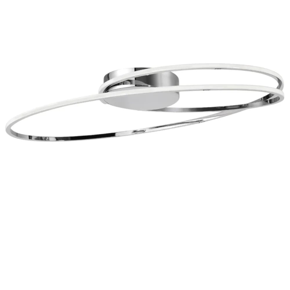 Plafoniere Moderne-Selezionato da Mazzolaluce Plafoniera led design moderna ovale cromo per camera da letto