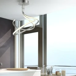 Plafoniere Moderne-Selezionato da Mazzolaluce Plafoniera led design per cucina moderna grigio cromo