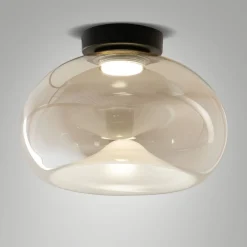 Plafoniere Moderne-Fabas Luce Plafoniera led di vetro ambra brena design moderna