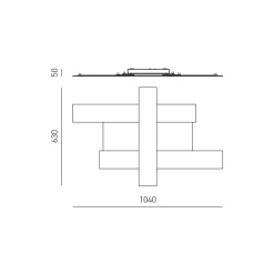Plafoniere Moderne-Gea Luce Plafoniera led doha 50w 3000k nera moderna