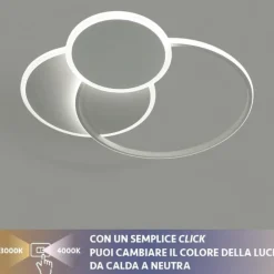 Plafoniere Moderne-Vivida International Plafoniera led eclipse vivida bianca 60w 3000k 4000k