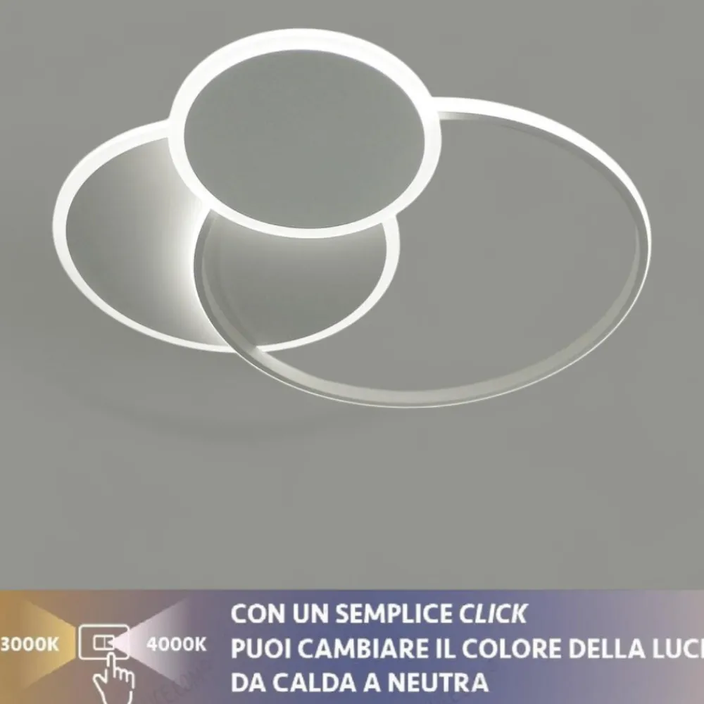 Plafoniere Moderne-Vivida International Plafoniera led eclipse vivida bianca 60w 3000k 4000k