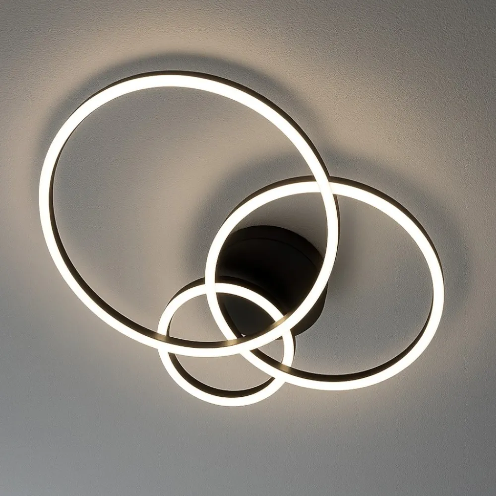 Plafoniere Moderne-Ideal Lux Plafoniera led frame pl cerchio 3000k cerchi neri
