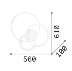 Plafoniere Moderne-Ideal Lux Plafoniera led frame pl cerchio 3000k cerchi neri