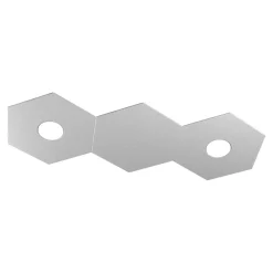 Plafoniere Moderne-Top Light Plafoniera led hexagon toplight 2 luci con piasta in metallo grigio da ingresso