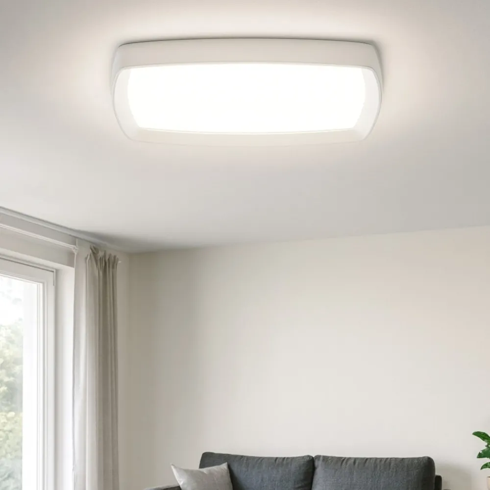 Plafoniere Moderne-Linea Light Plafoniera led 3000k bianca 62cm reiki ip44