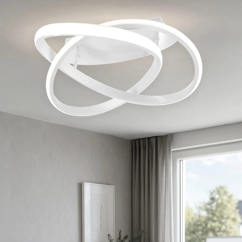 Plafoniere Moderne-Selezionato da Mazzolaluce Plafoniera led 4000k bianca design moderno per soggiorno