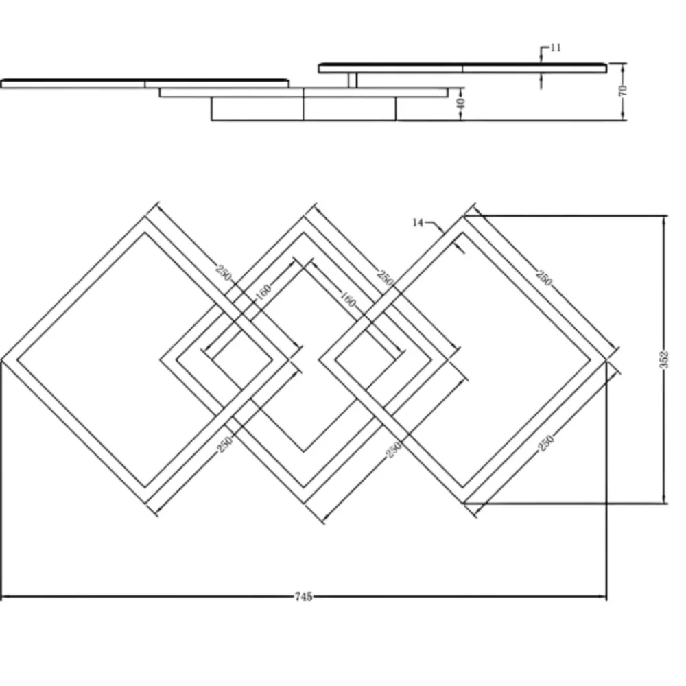 Plafoniere Moderne-Selezionato da Mazzolaluce Plafoniera led 3000k da soggiorno quadrati orientabili