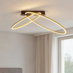 Plafoniere Moderne-Selezionato da Mazzolaluce Plafoniera led 3000k design cerchi nero oro