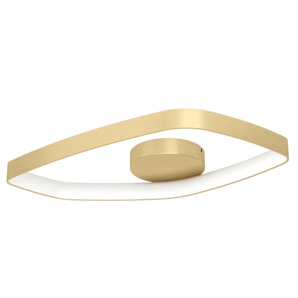 Plafoniere Moderne-Eglo Plafoniera led 3000k design moderna fascia oro vallerosa
