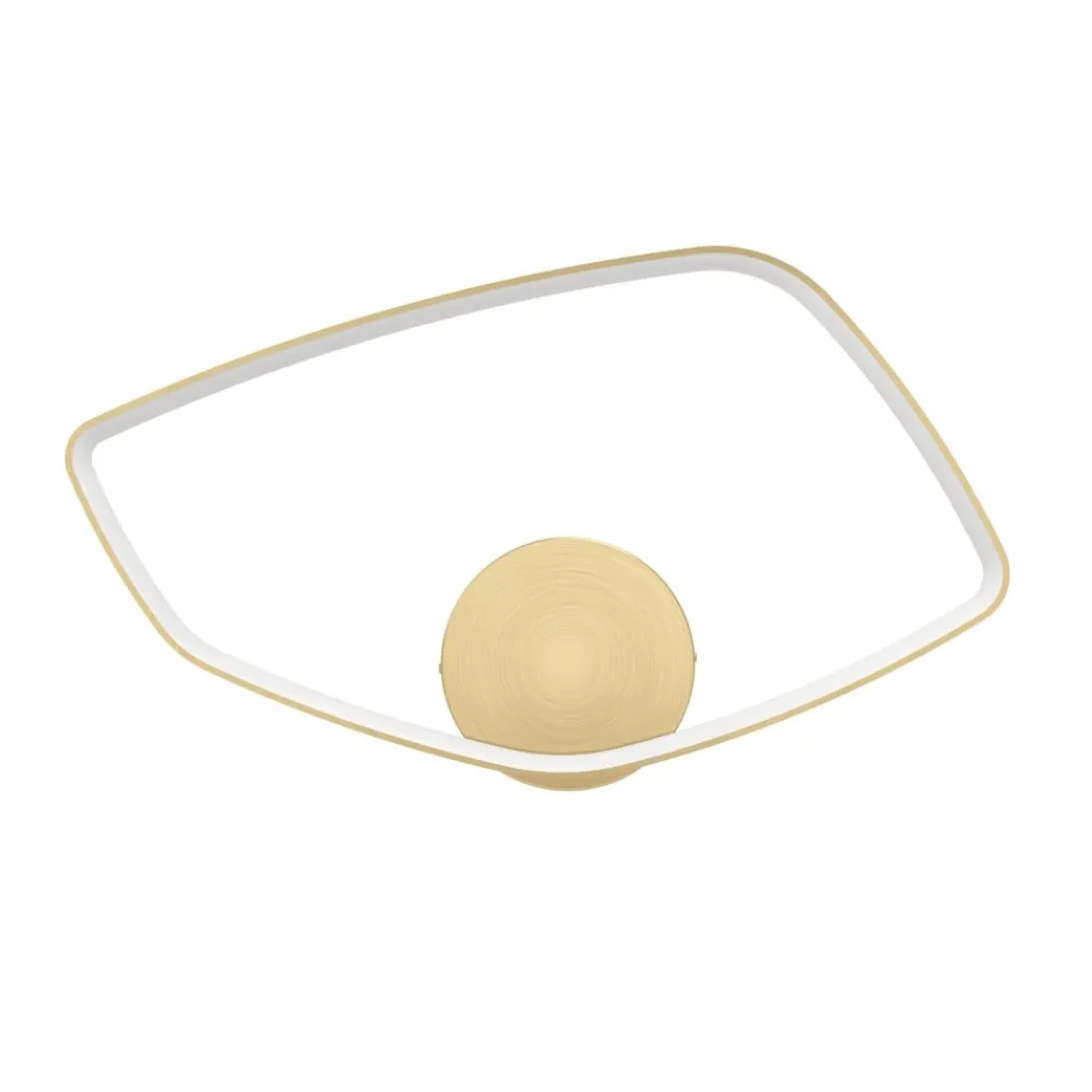 Plafoniere Moderne-Eglo Plafoniera led 3000k design moderna fascia oro vallerosa