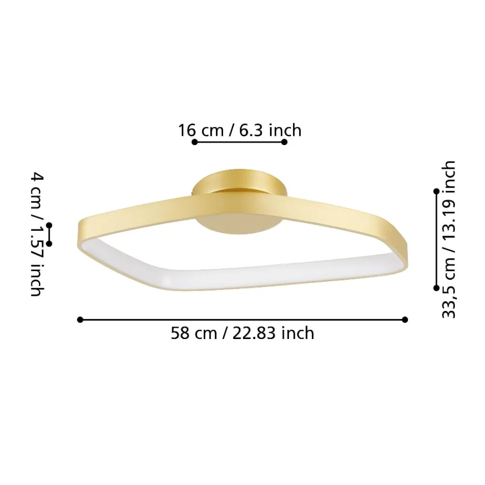Plafoniere Moderne-Eglo Plafoniera led 3000k design moderna fascia oro vallerosa
