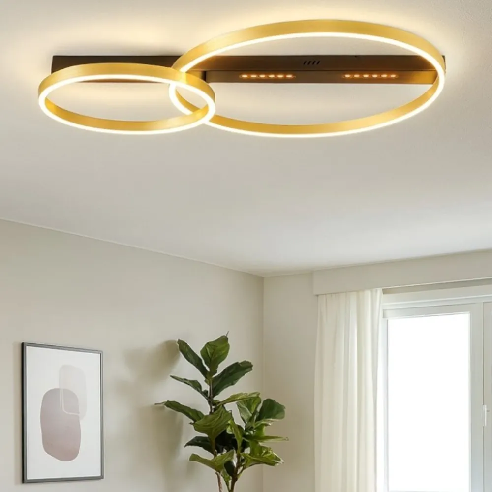 Plafoniere Moderne-Selezionato da Mazzolaluce Plafoniera led 3000k di colore nero e oro
