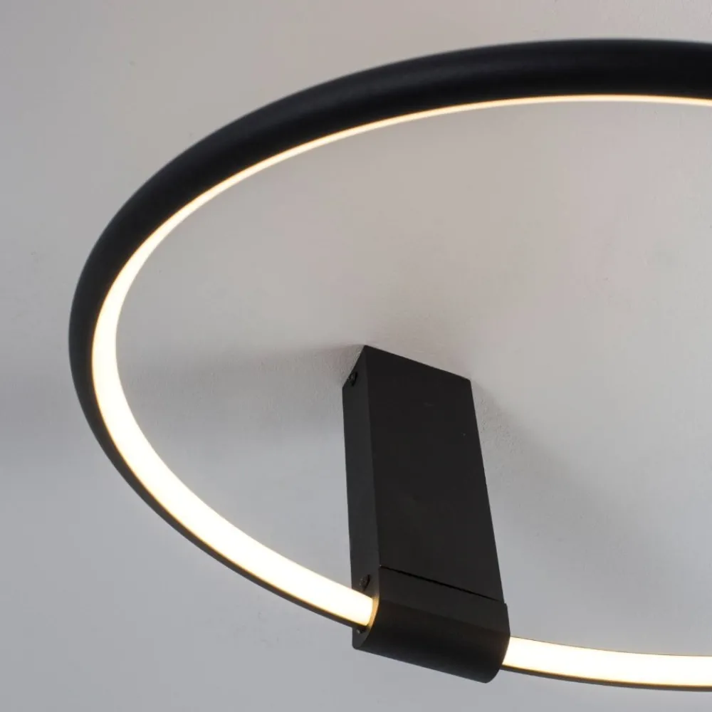 Plafoniere Moderne-Selezionato da Mazzolaluce Plafoniera led 3000k dimmerabile cerchio nero orientabile moderna