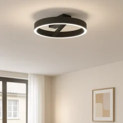Plafoniere Moderne-Gea Luce Plafoniera led 3000k criseide nera per soggiorno