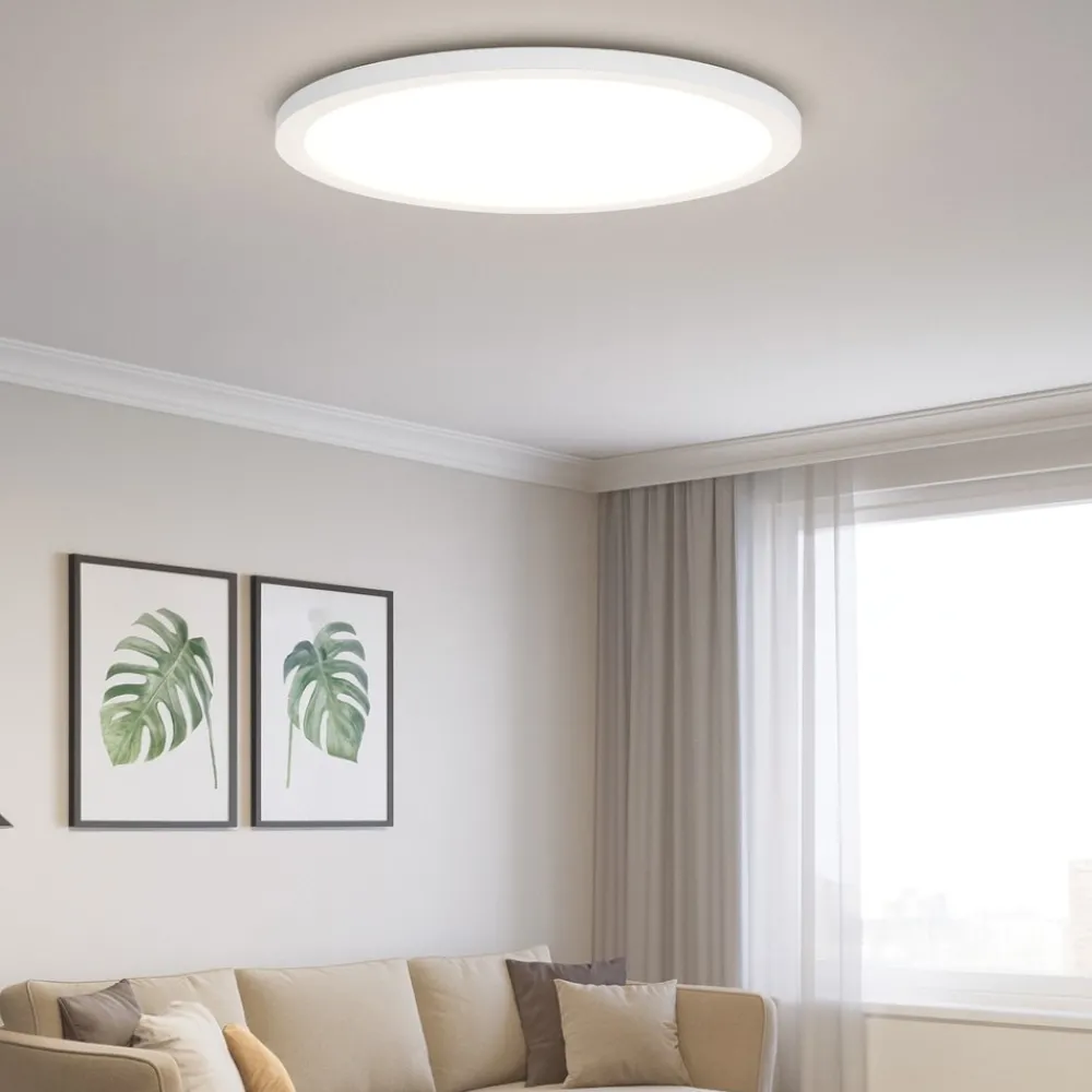 Plafoniere Moderne-Ideal Lux Plafoniera led 4000k fly slim pl d45 rotonda