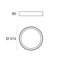 Plafoniere Moderne-Linea Light Plafoniera led 3000k ip40 tara 31cm bianca