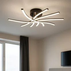 Plafoniere Moderne-Top Light Plafoniera led 3000k-4000k nera toplight tornado