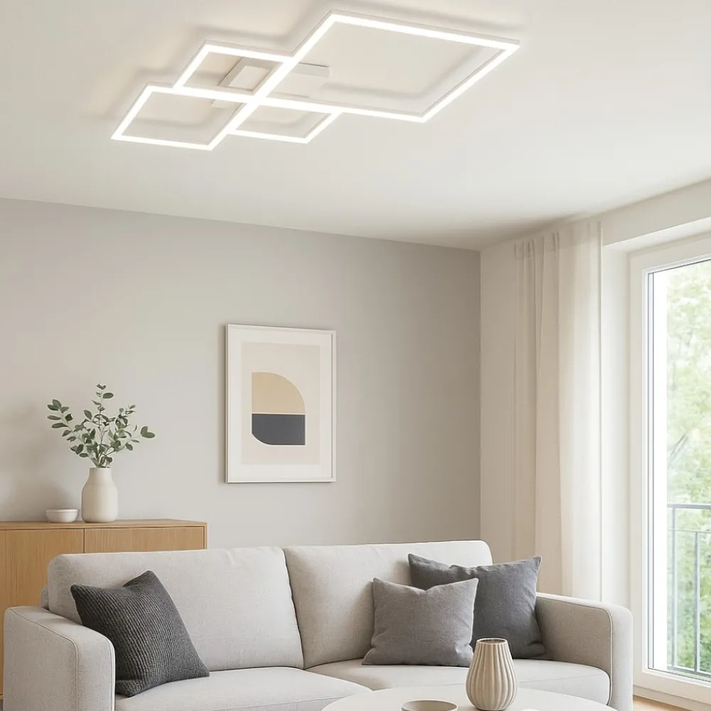 Plafoniere Moderne-Top Light Plafoniera led 3000k 4000k quadrata bianca per soggiorno