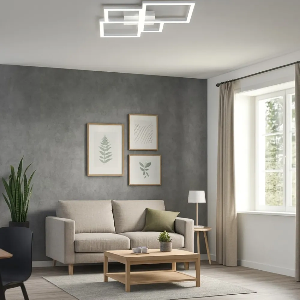 Plafoniere Moderne-Top Light Plafoniera led 3000k 4000k quadrata bianca per soggiorno